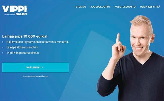 Vippi.fi lainaa jopa 10 000 euroa 