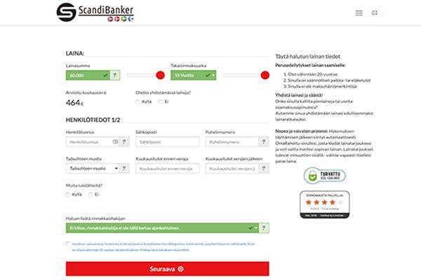 ScandiBanker.fi kotisivu