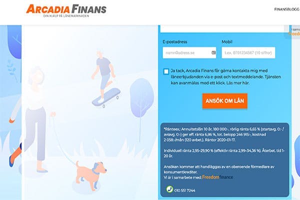 Arcadia Finans privatlån