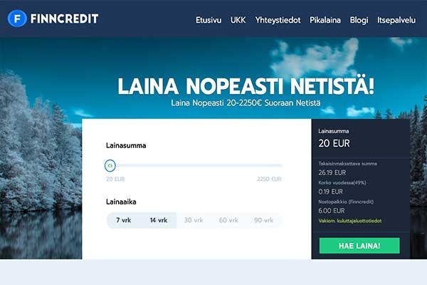 Finncredit - laina nopeasti netistä